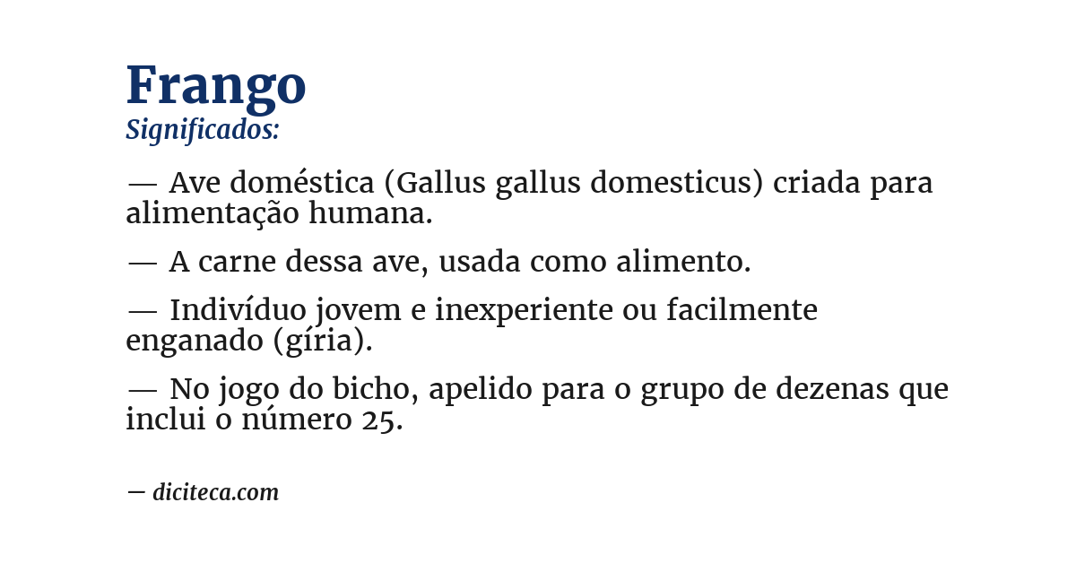 Significado de frango