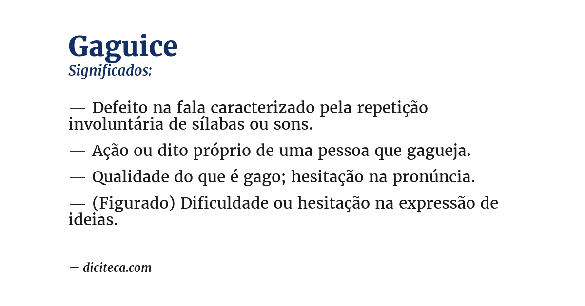 Significado de gaguice