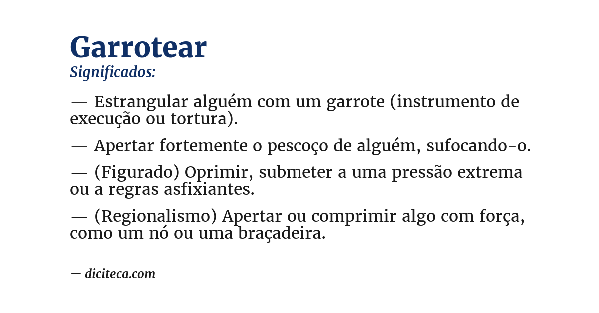 Significado de garrotear