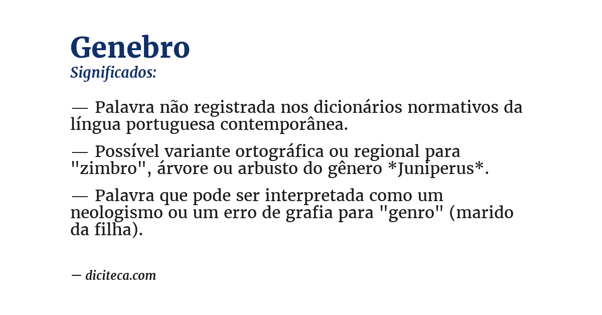 Significado de genebro