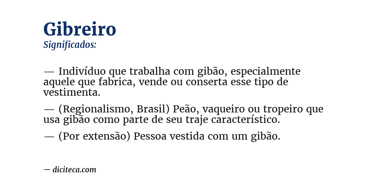 Significado de gibreiro