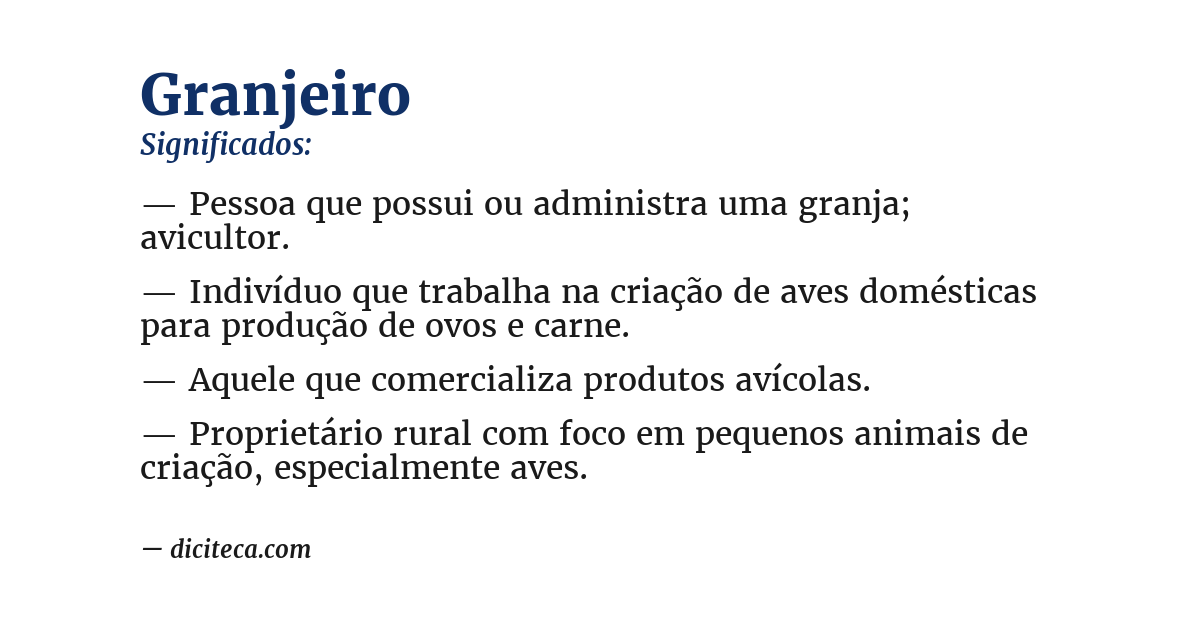 Significado de granjeiro