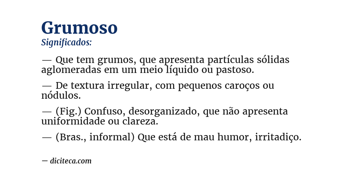 Significado de grumoso