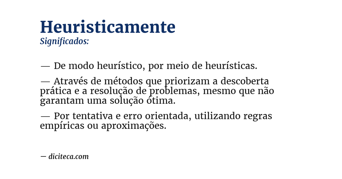 Significado de heuristicamente