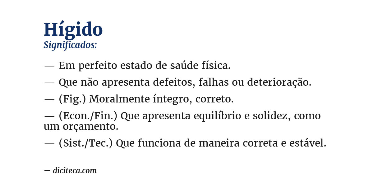 Significado de hígido