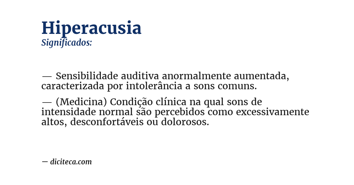 Significado de hiperacusia