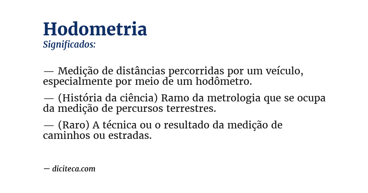 Significado de hodometria