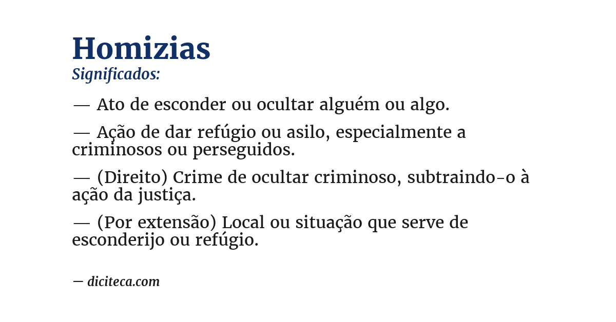 Significado de homizias