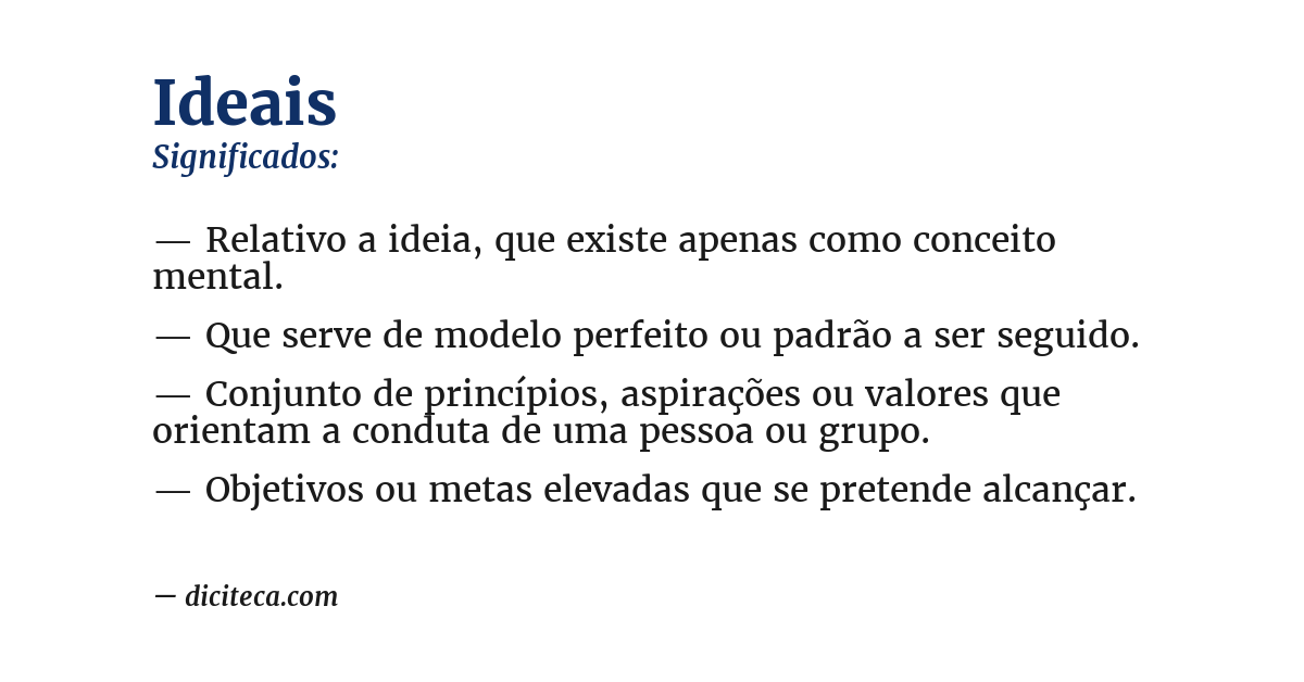 Significado de ideais