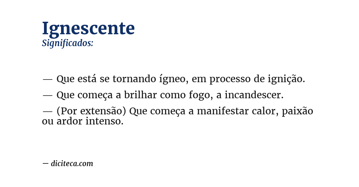 Significado de ignescente