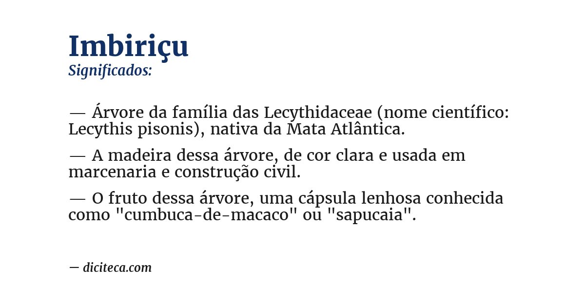 Significado de imbiriçu