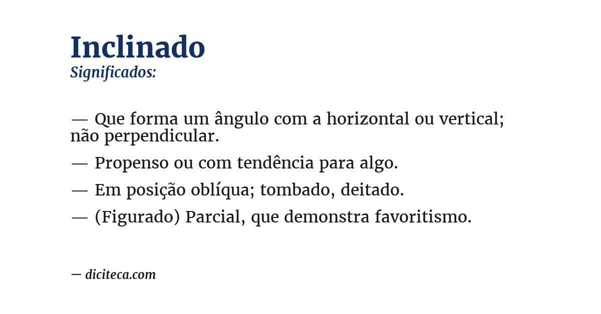 Significado de inclinado