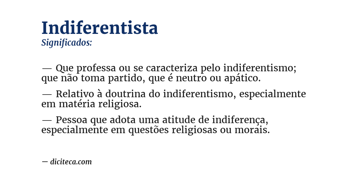 Significado de indiferentista