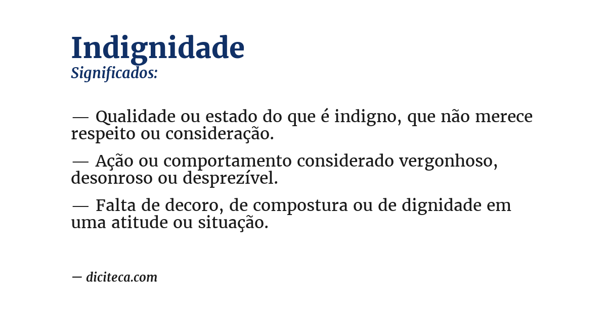 Significado de indignidade