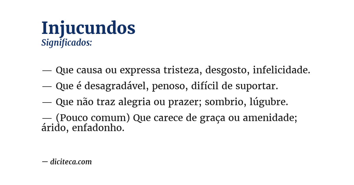 Significado de injucundos