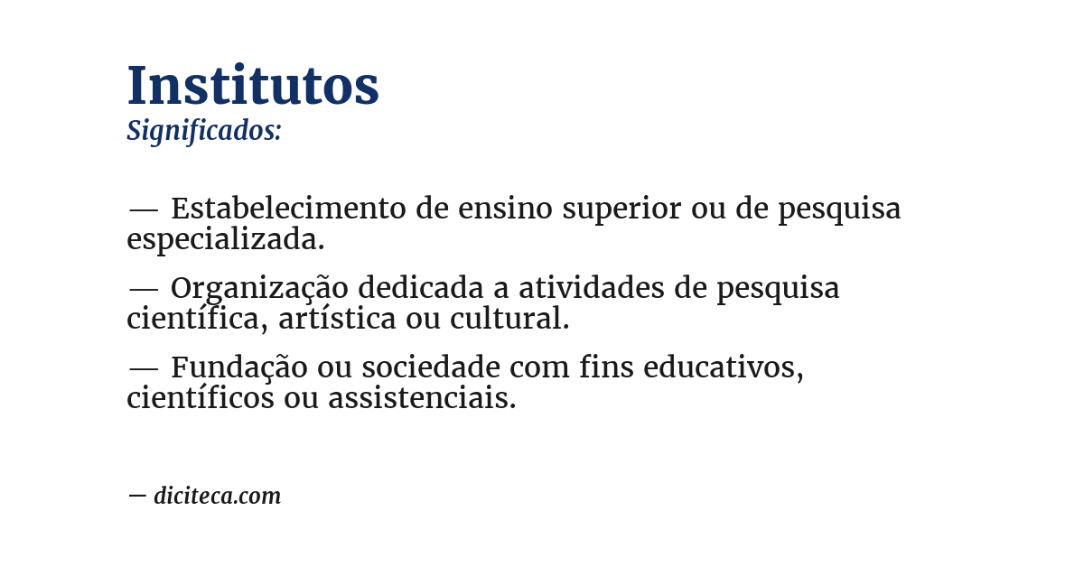 Significado de institutos