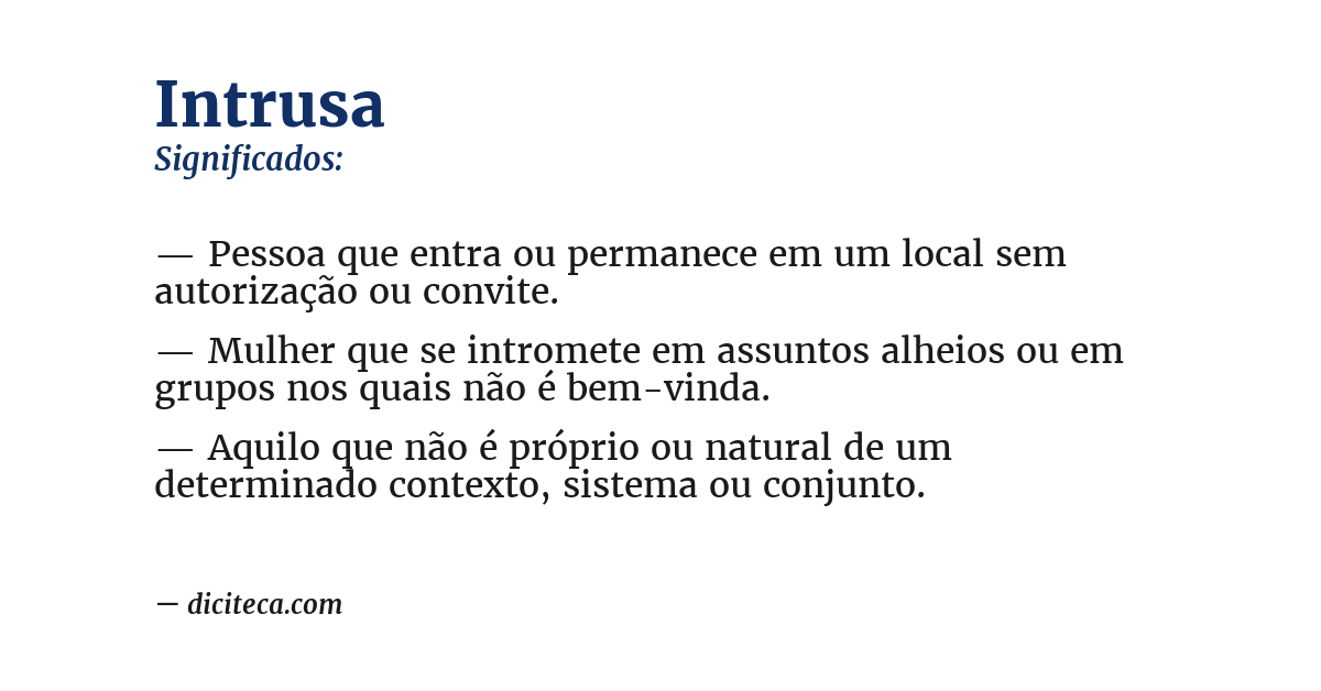Significado de intrusa