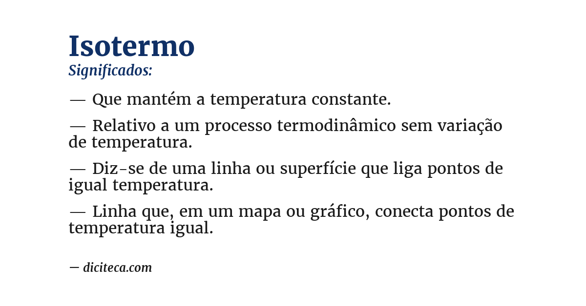 Significado de isotermo