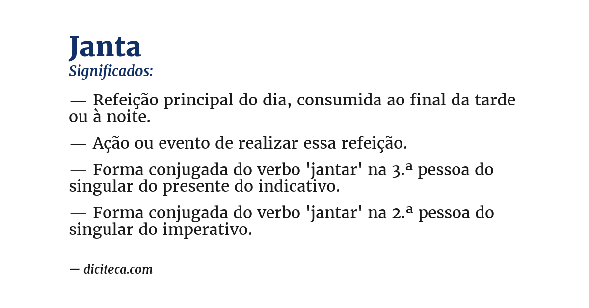 Significado de janta