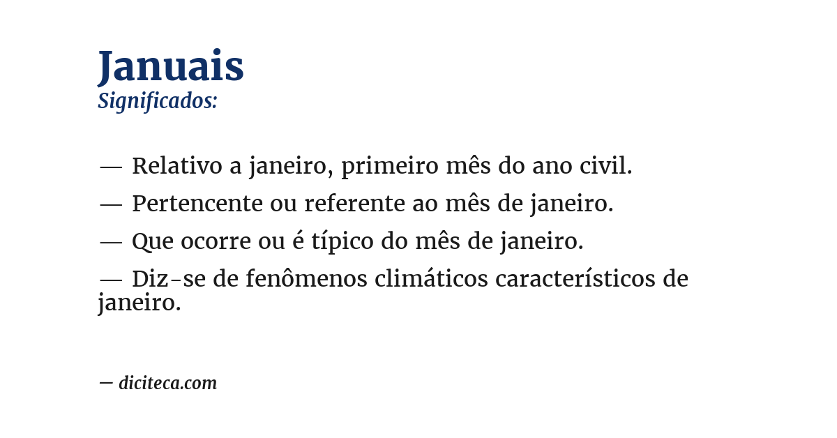 Significado de januais
