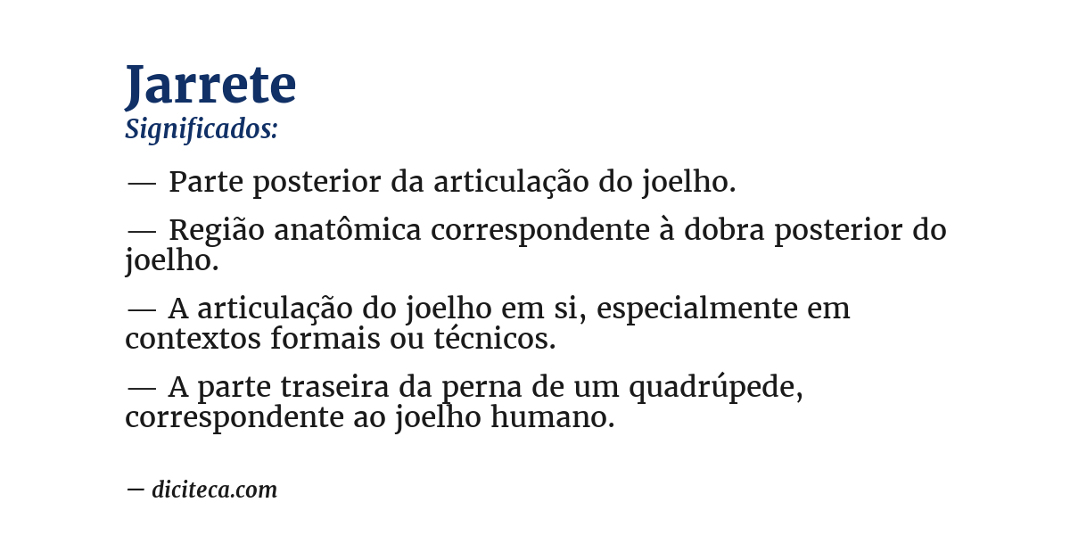 Significado de jarrete