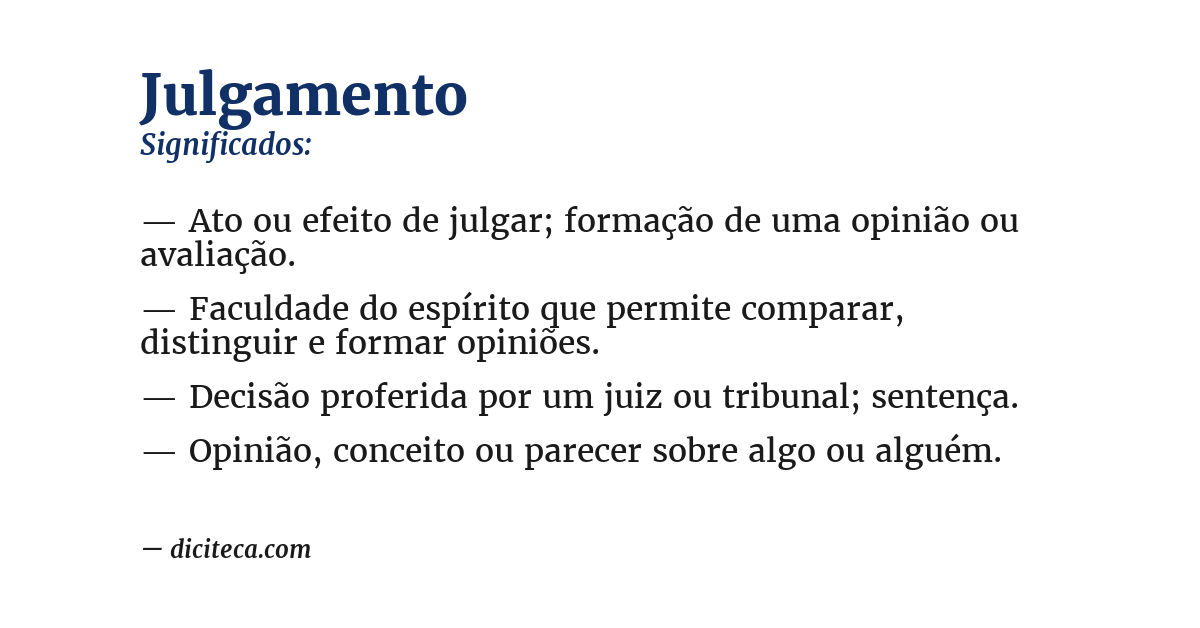 Significado de julgamento