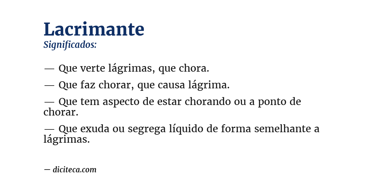Significado de lacrimante