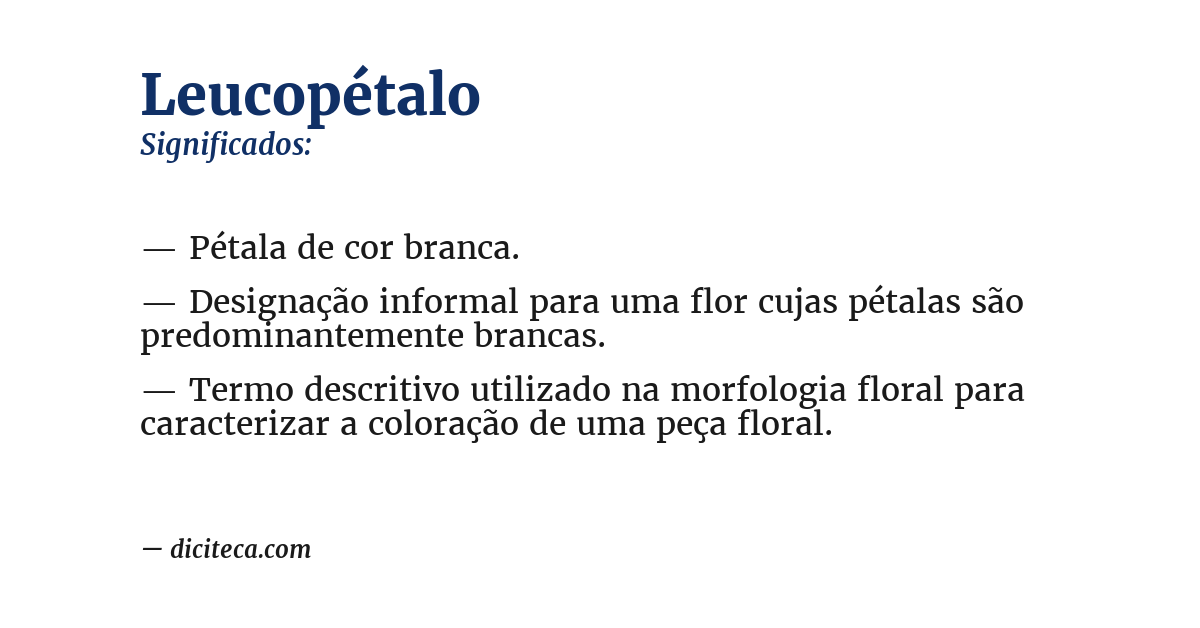Significado de leucopétalo
