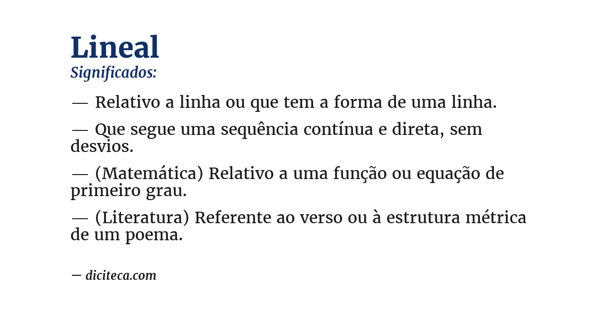 Significado de lineal