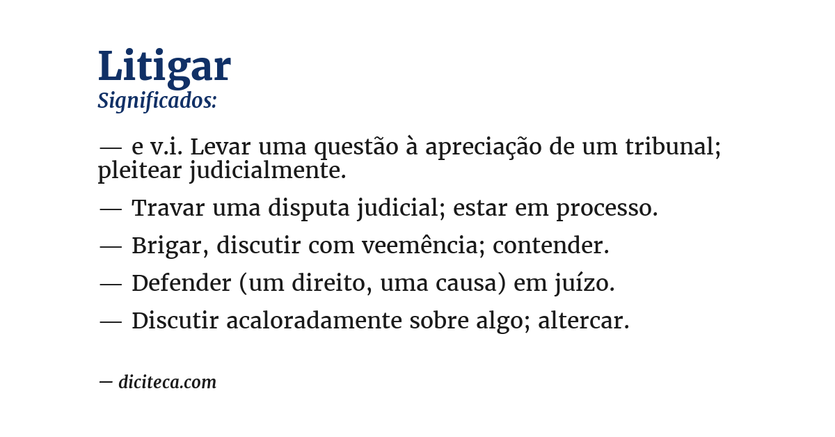 Significado de litigar