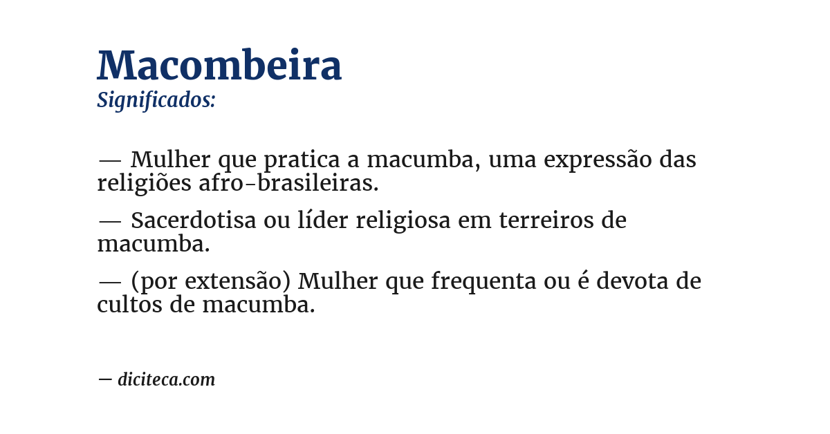 Significado de macombeira