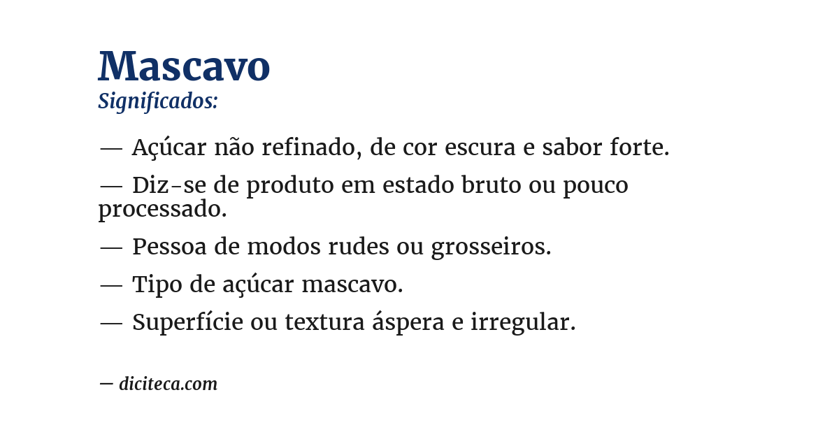 Significado de mascavo