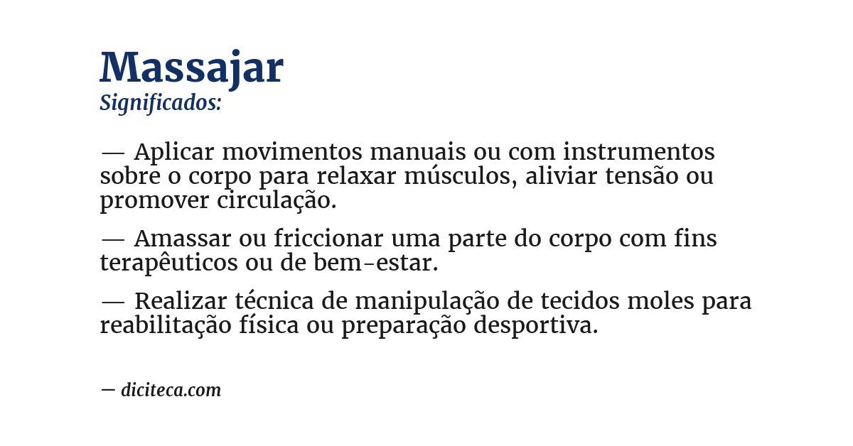 Significado de massajar