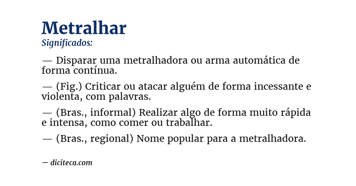 Significado de metralhar