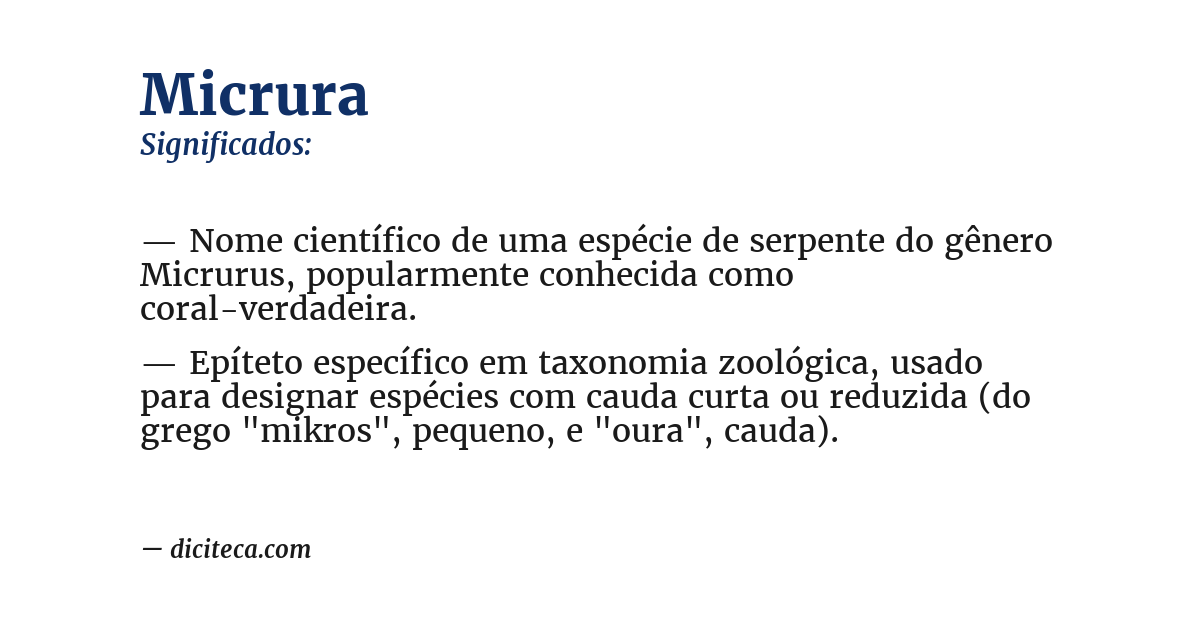 Significado de micrura