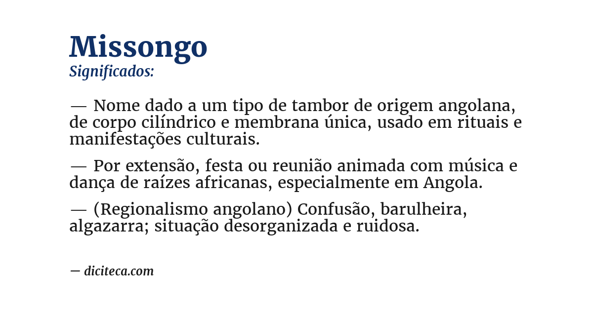 Significado de missongo