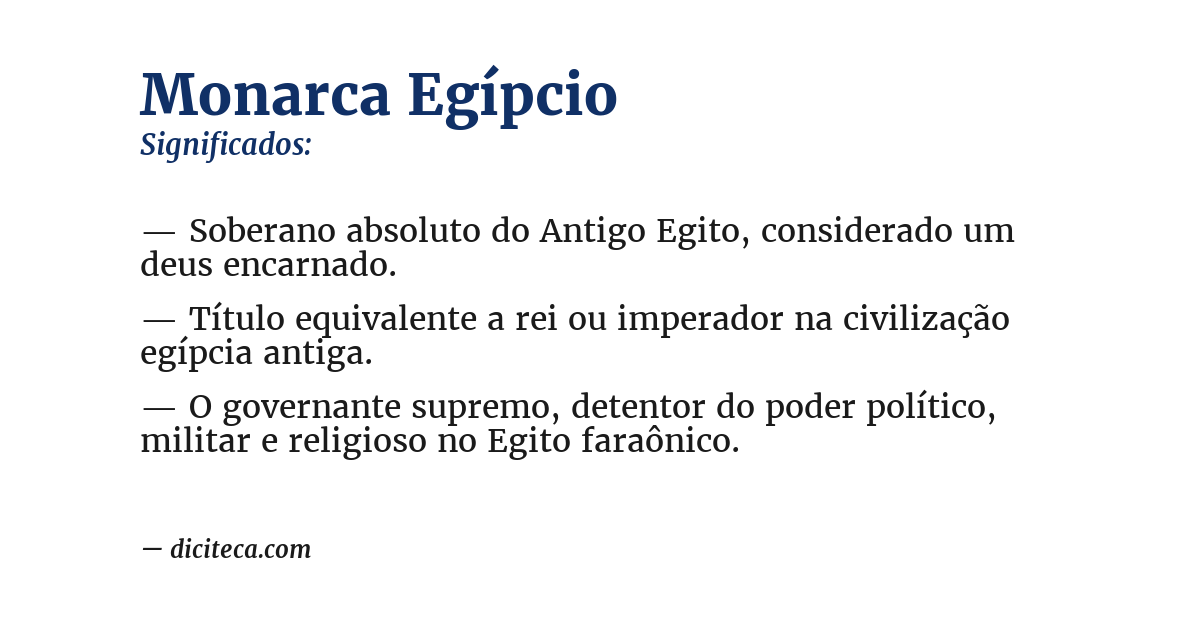 Significado de monarca egípcio