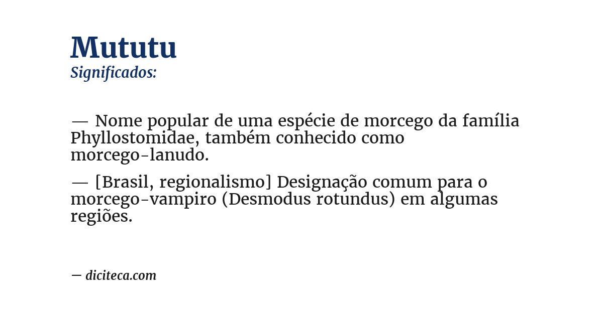 Significado de mututu
