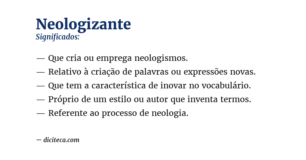 Significado de neologizante