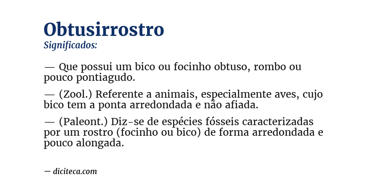 Significado de obtusirrostro