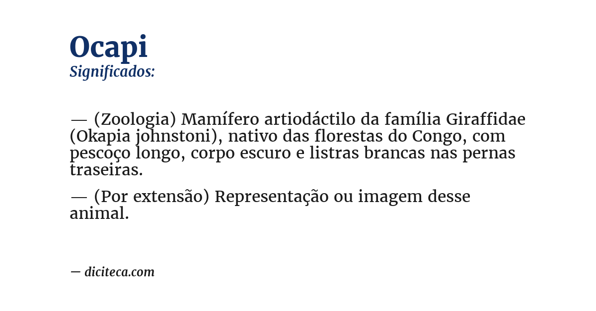 Significado de ocapi