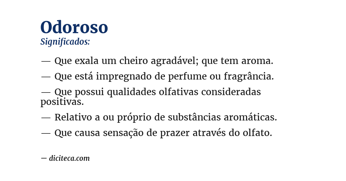 Significado de odoroso