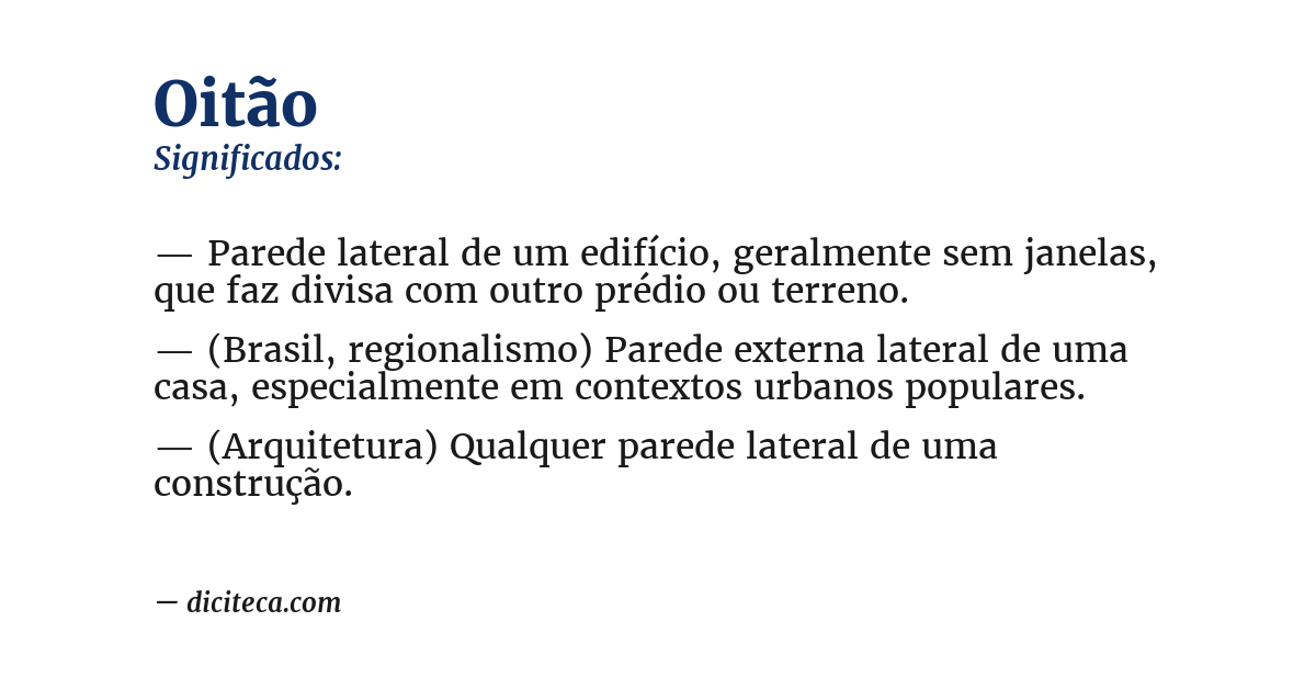 Significado de oitão