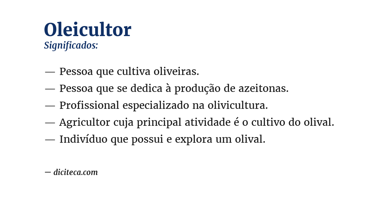 Significado de oleicultor