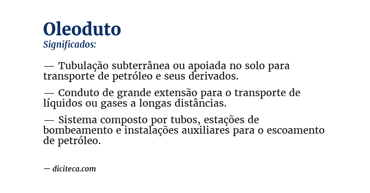 Significado de oleoduto