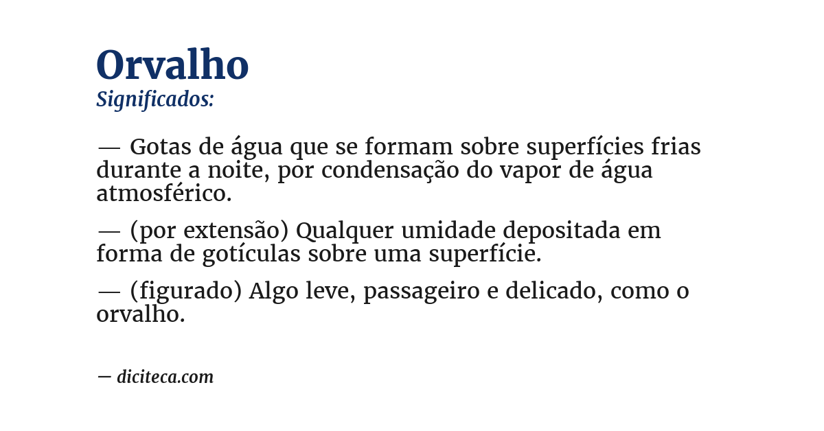 Significado de orvalho