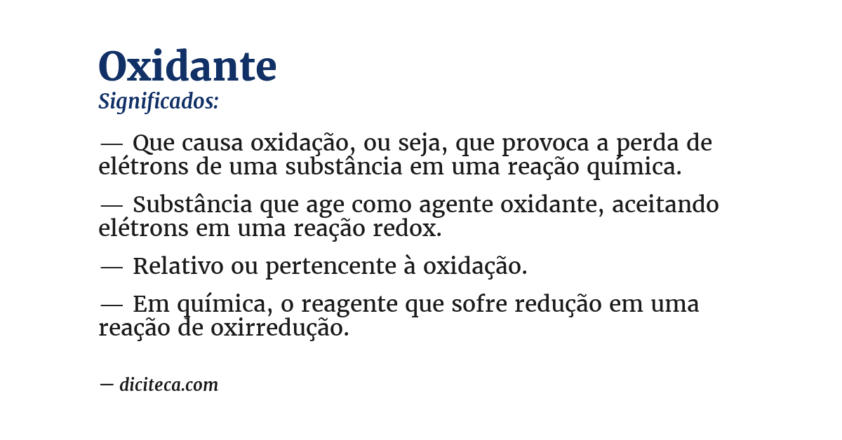 Significado de oxidante