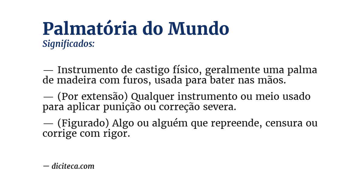 Significado de palmatória do mundo