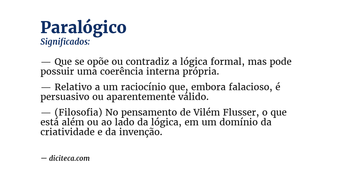 Significado de paralógico