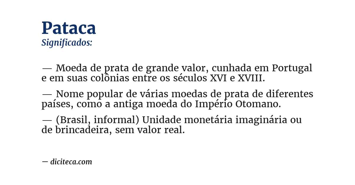 Significado de pataca